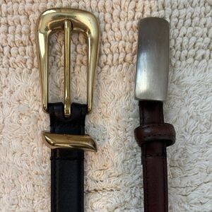 Coach Black and Brown Belts with Gold and Silver Buckles